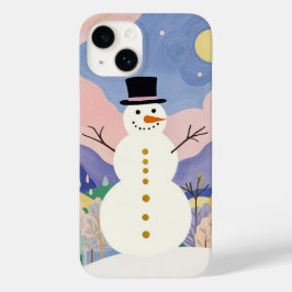 De vrolijke toeschouwer van de winter Case-Mate iPhone 14 hoesje