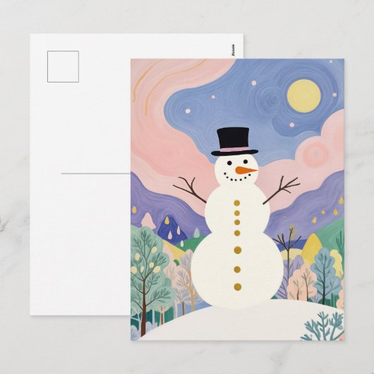 De vrolijke toeschouwer van de winter feestdagenkaart (Voorkant / Achterkant)