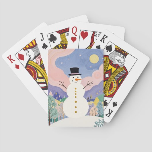 De vrolijke toeschouwer van de winter pokerkaarten (Achterkant)