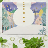 De vrolijke toeschouwer van de winter theedoek (Gevouwen)