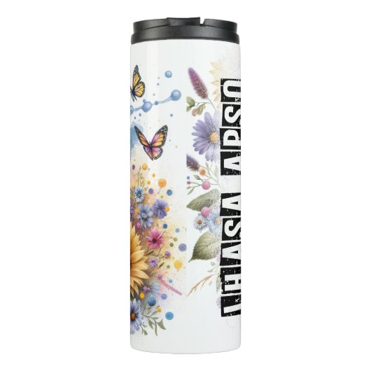 De vrolijke tuin van Lhasa Apso Thermosbeker (Achterkant)