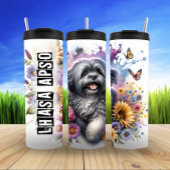 De vrolijke tuin van Lhasa Apso Thermosbeker