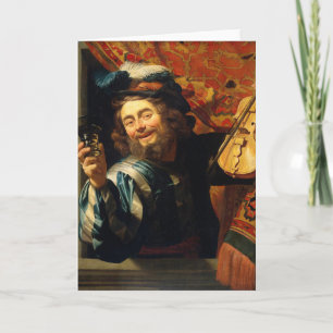 De vrolijke vioolspeler - Van Honthorst Feestdagen Kaart