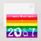 De vrolijke Vlag van de Regenboog van het Feestdagenkaart (Voorkant / Achterkant)