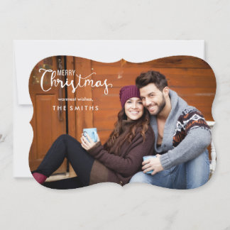 De vrolijke Vlakke Kerstkaarten van de Foto van Feestdagenkaart