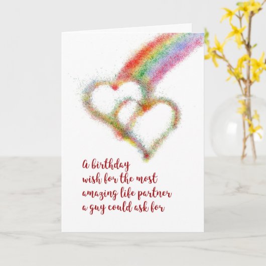 De vrolijke Wens van de Verjaardag voor de Partner Kaart (Gele Bloem)