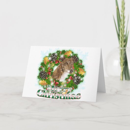 De vrolijke Windhond van Kerstmis Feestdagen Kaart (Voorkant)
