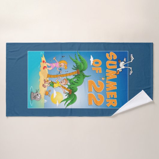 De vrolijke zomer van 2022 badhanddoek (Badhanddoek)
