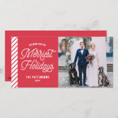 De vrolijkste Feestdagen Typografie Foto Kerst Feestdagenkaart (Voorkant / Achterkant)