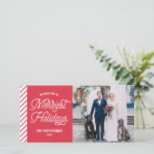 De vrolijkste Feestdagen Typografie Foto Kerst Feestdagenkaart (Staand voorkant)