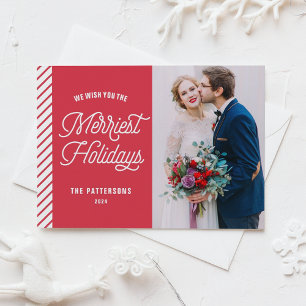 De vrolijkste Feestdagen Typografie Foto Kerst Feestdagenkaart