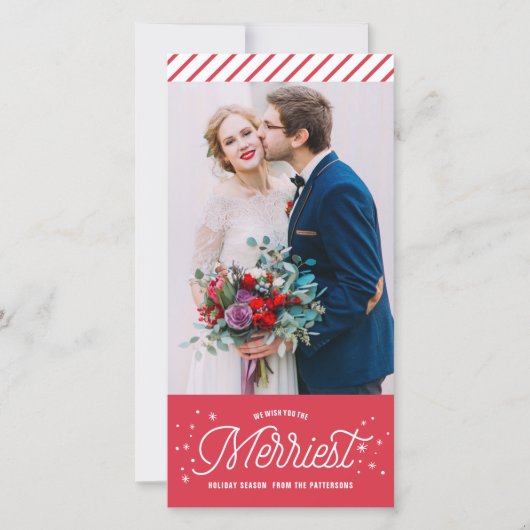 De vrolijkste feestdagen typografie foto Kerstmis Feestdagenkaart (Voorkant)