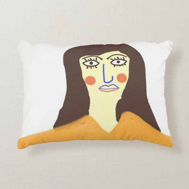 De vrouw abstracte kunst accent kussen (Voorkant)