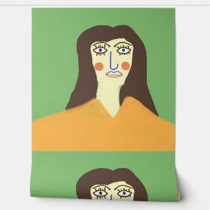De vrouw abstracte kunst behang