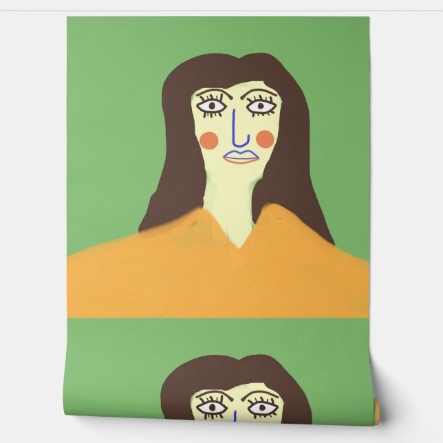 De vrouw abstracte kunst behang (Afrollen)