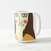 De vrouw abstracte kunst koffiemok (Voorkant rechts)