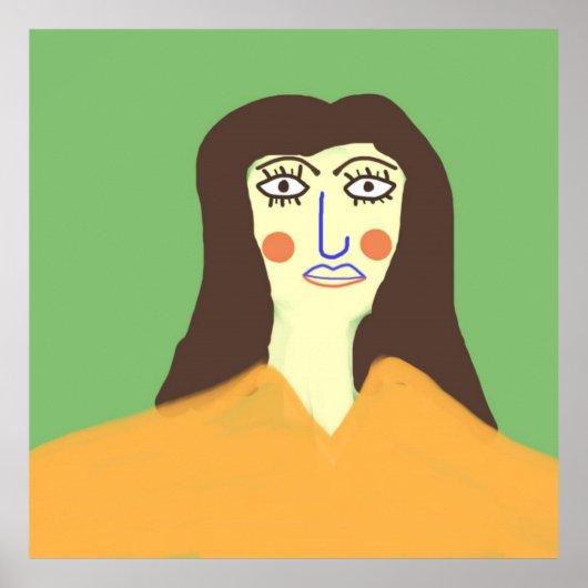 De vrouw abstracte kunst poster (Voorkant)