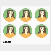 De vrouw abstracte kunst ronde sticker (Vel)