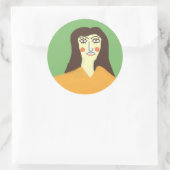 De vrouw abstracte kunst ronde sticker (Tas)