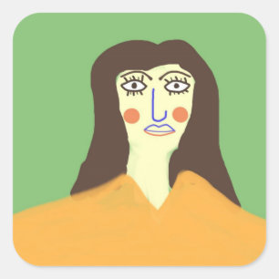 De vrouw abstracte kunst vierkante sticker