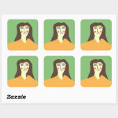 De vrouw abstracte kunst vierkante sticker (Vel)