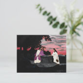 De vrouw bij de bron, beroemd schilderij feestdagenkaart (Staand voorkant)