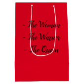 "De vrouw, de aanvoerder, de koningin" Medium Cadeauzakje (Achterkant)