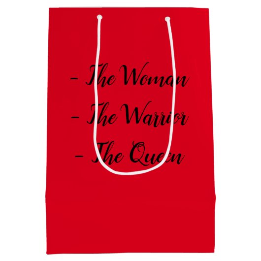 "De vrouw, de aanvoerder, de koningin" Medium Cadeauzakje (Achterkant)