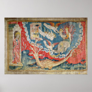 De vrouw die de geboorte en de grote poster