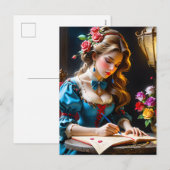 De vrouw die deze alinea schrijft heeft een zachte feestdagenkaart (Voorkant / Achterkant)