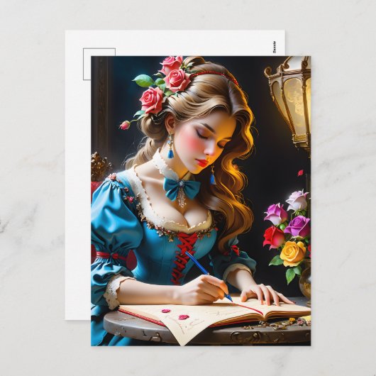 De vrouw die deze alinea schrijft heeft een zachte feestdagenkaart (Voorkant / Achterkant)