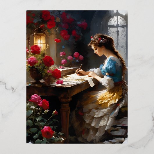 De vrouw die deze alinea schrijft heeft een zachte folie feestdagen briefkaart (Voorkant)