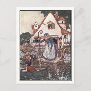 De vrouw die in het Magisch is geleerd door Edmund Briefkaart