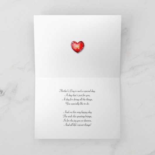 De vrouw, een kaart van het Moederdag met een roze (Binnen)