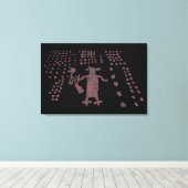 De Vrouw en de Coyote van de spin Canvas Afdruk (Insitu (Houten vloer))