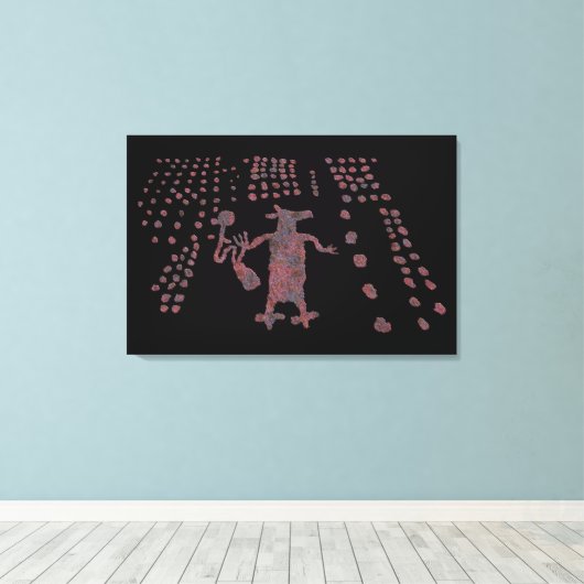 De Vrouw en de Coyote van de spin Canvas Afdruk (Insitu (Houten vloer))