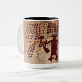 De Vrouw en de Coyote van de spin Tweekleurige Koffiemok (Voorkant links)