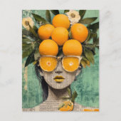 De Vrouw en de Sinaasappels Collage Briefkaart (Voorkant)