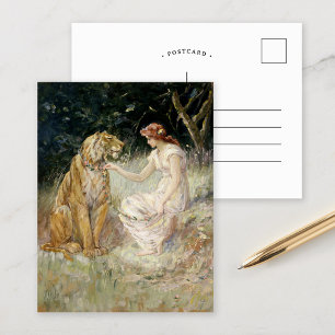 De vrouw en de tijger   Frederick Stuart Church Briefkaart