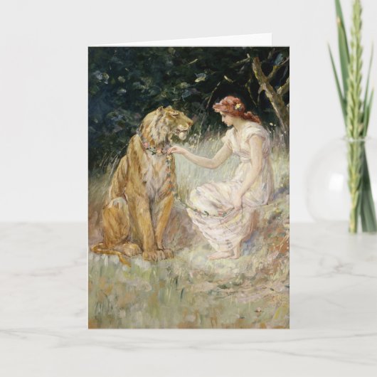 De vrouw en de tijger | Frederick Stuart Church Kaart (Voorkant)