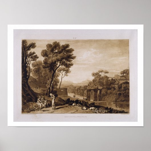 De vrouw en Tambourine, gegraveerd door Charles Dr Poster (Voorkant)