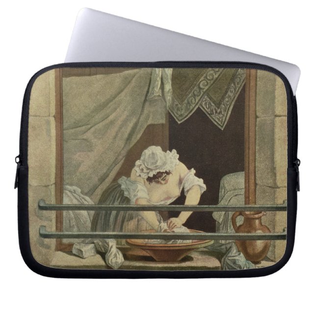 De vrouw, gegraveerd door J. Laurent Julien (c1) Laptop Sleeve (Voorkant)