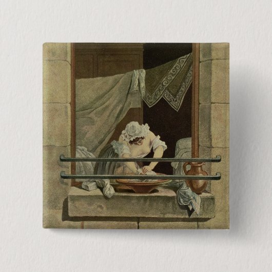 De vrouw, gegraveerd door J. Laurent Julien (c1) Vierkante Button 5,1 Cm (Voorkant)