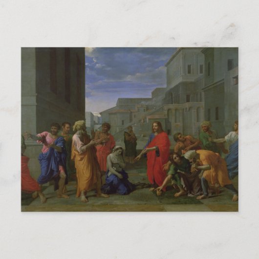 De vrouw in Adultery, 1653 Briefkaart (Voorkant)