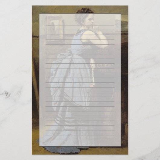 De vrouw in Blauw, 1874 Briefpapier (Voorkant)