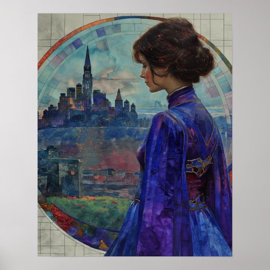 De vrouw in blauw poster (Voorkant)