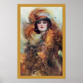 De vrouw in bont en smaragd poster (Voorkant)