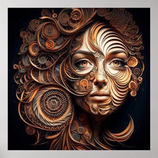 De vrouw in de spiralen poster