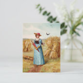 De vrouw in de tarweveld briefkaart (Staand voorkant)