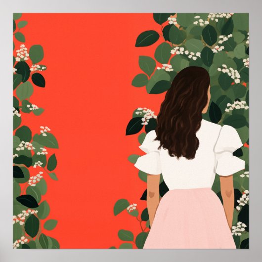 De vrouw in de tuin poster (Voorkant)